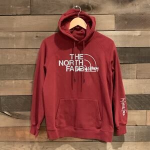 The North Face Women's Graphic Injection Hoodie Sweatshirt in Burgundy
